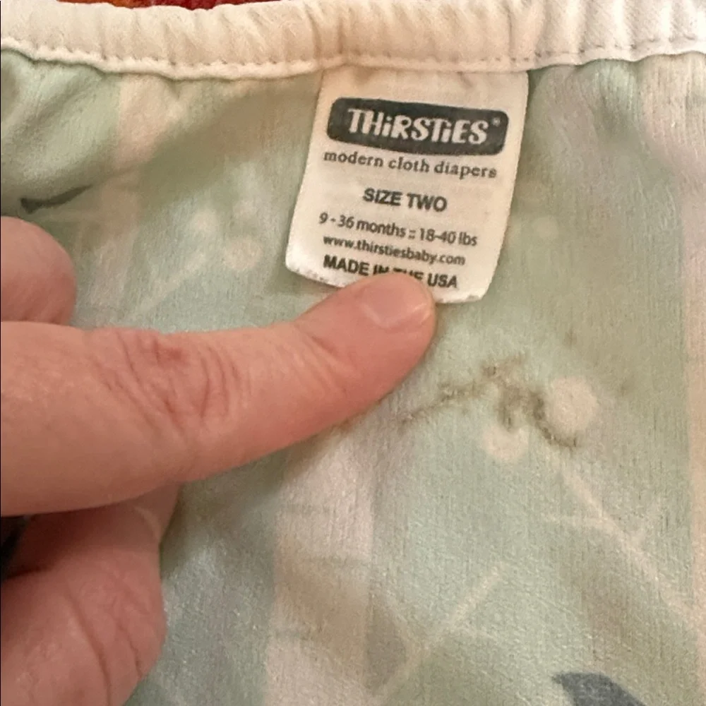 Thirsties diaper cover, GUC, size Two, Snap closure, adjustable snaps